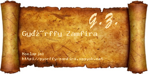 Győrffy Zamfira névjegykártya
